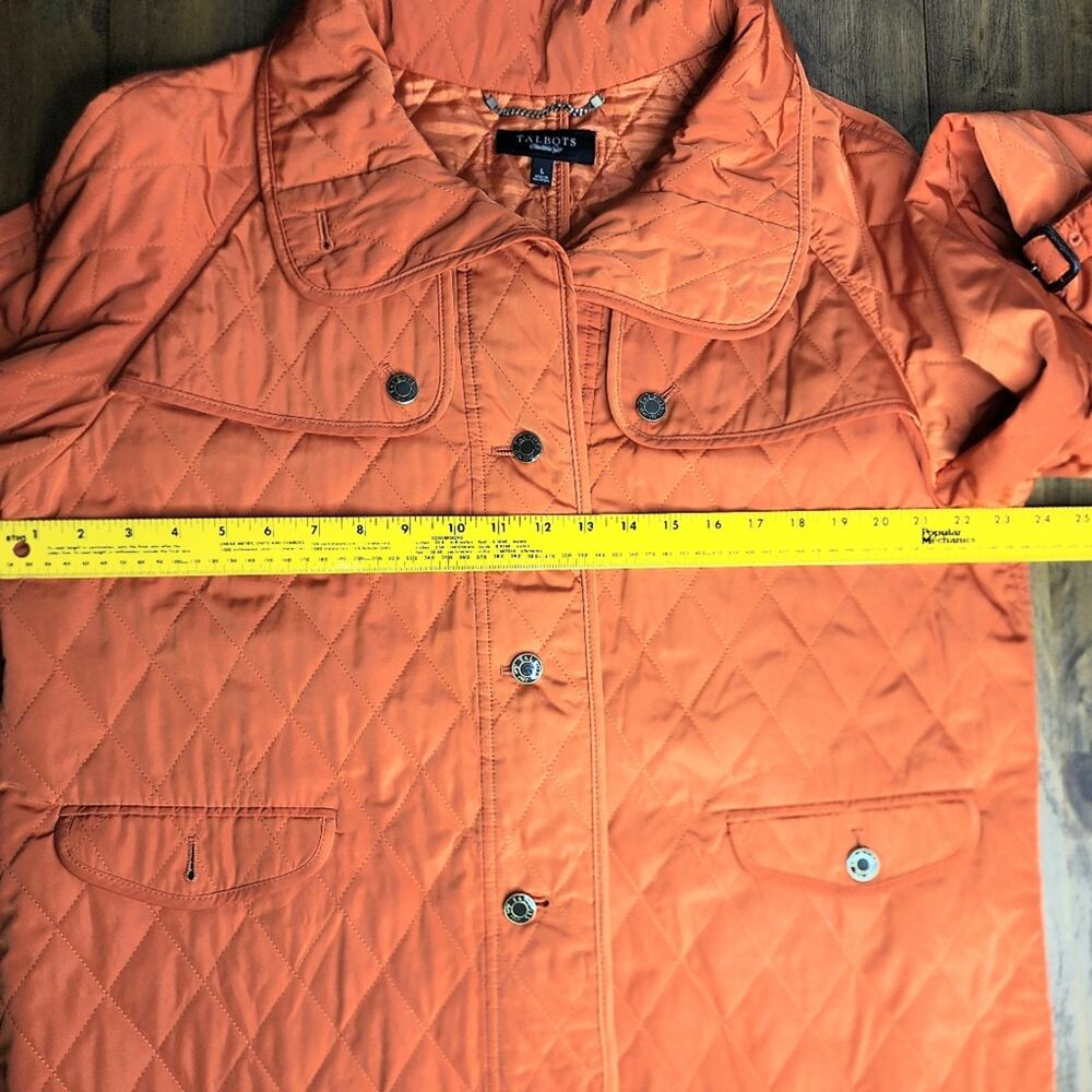 Talbots Orange Quilted Jacket Large - Picture 8 of 9